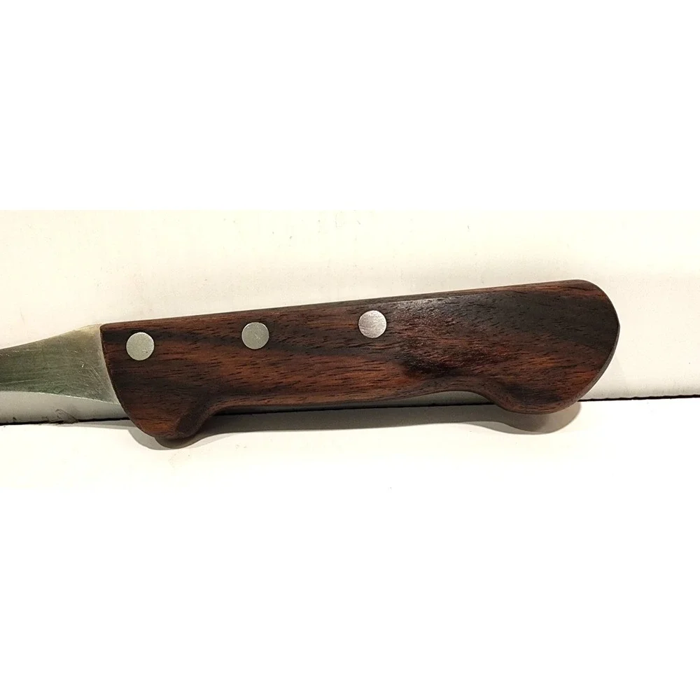 Vintage Serving Meat Carving Fork Wood Handle Stainless Steel 12